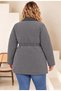 Women's Plus Size Cashmere Collar Quilted Coat with Inner Lining and Waist Tie Detail Winter Coat 29012 - 8