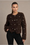 Women's Premium Beaded Knitwear Cardigan with Sparkling Bead Detail
