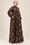 Brown printed maxi dress with pocket - 3