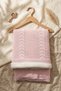 Pink Knitwear Hair Braided Patterned Soft Textured Welsoft Baby Blanket