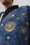 Nightswirl Starry Night Patterned Tapestry Fabric Zipper Men's Jacket - 6