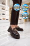 Women's Loafer Shoes Brown Leather Buckle Thick Sole Stylish Women's Classic Casual Shoes 572508 - 3