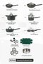 21-Piece Nonstick Cookware Set, Dark Green - 2