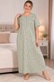 100% Cotton Short Sleeve Plus Size Green Women's Nightgown