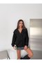 Women's Stand Collar, Gathered Waist, Lace-Up, Buttoned Oversize Seasonal Short Trench Coat - 4