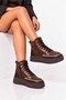 Lace-Up Genuine Leather Casual Boots 341-3038 Women's Boots