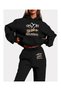 Unisex Black Printed Combed Cotton Tracksuit Set