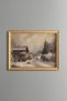 Village Street in Winter - Vintage Patterned Painting - Fine Model
