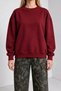 Oversize Şardonlu Basic Sweatshirt Lrn0082 Bordo - 3