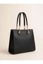 Women's Large Size Modern Stylish Design Gold Chain Detailed Double Strap Shoulder Bag 27326 - 2