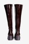 Women's Boots Crocodile Patterned Round Toe Thick Heeled Zippered Sabine Brown - 4