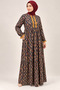 Navy Blue Printed dress with pocket - 3