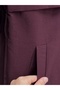Baharşah Bolero Belted Buttoned Long Trench Coat-Qa1020 Plum - 6