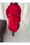 Women's Stand Collar Belted Waist Tie Buttoned Oversize Seasonal Long Trench Coat - 2