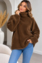 Women's Plush Fleece Sweatshirt High Collar Soft Textured Winter Wear - 2