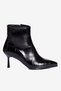 Women's Boots Crocodile Patterned Pointed Toe Thin Heeled Zippered Odile Black - 2