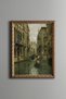 Family Stroll in the Venetian Canal - Vintage Patterned Painting - Fine Model