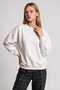 Oversize Şardonlu Basic Sweatshirt Lrn0082 Ecru - 2