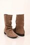 Laceless Genuine Leather Pleated Boots 336-01304 Women's Boots - 8