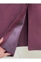 Baharşah Bolero Belted Buttoned Long Trench Coat-Qa1020 Plum - 7