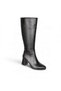 Women's Black Brown Leather 7cm Thick Heel 38cm Leg Length 31.5 Calf Width Heeled Boots - 2