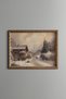 Village Street in Winter - Vintage Patterned Painting - Fine Model