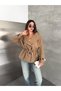 Women's Stand Collar, Gathered Waist, Lace-Up, Buttoned Oversize Seasonal Short Trench Coat - 3