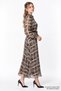 Belted Lined Long Sleeve Regular Midi Dress - 4