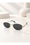 Jade Metal Oval Round Gold Frameless Uv400 Protected Sunglasses with Case and Cleaning Cloth as a Gift - 3