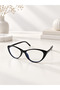 Olive Cat Eye Cat Eye Bone Transparent Women Men Unisex Blue Light Protection Screen Glasses Eyewear - 2