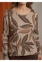 Leaf Pattern Thin Knitted Blouse - 2