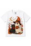 Boo & Brew – Ghost and Black Cat Halloween Printed Cotton Kids T-Shirt