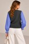 Women's Long Sleeve Crew Neck Knitwear Sweater with Shirt Inside Sporty Stylish Shirt Sweater - 3