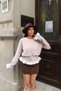 Guipure Detailed Lace-Up Cardigan-Stone Stone - 6