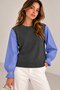 Women's Long Sleeve Crew Neck Knitwear Sweater with Shirt Inside Sporty Stylish Shirt Sweater - 4