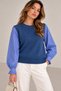 Women's Long Sleeve Crew Neck Knitwear Sweater with Shirt Inside Sporty Stylish Shirt Sweater