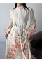 Women's Floral Patterned Lined Belted Maxi Dress