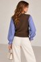 Women's Long Sleeve Crew Neck Knitwear Sweater with Shirt Inside Sporty Stylish Shirt Sweater - 3