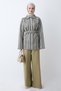 Striped Belted Light Khaki Suit