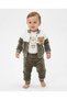 3-Piece Teddy Bear Embroidered Baby Boy Set Velvet 100% Cotton Printed Bodysuit 0-3 Months 3-6 Months 6-9 9-12 Months Newborn Baby Set Jacket+Pants+Bodysuit 100% Cotton Winter Baby 3-Piece Set - 2