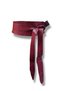 Women's Red Textured Obi Tie Leather Belt - Wide Casual Girdle Belt - Standard Size - 5
