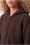 Girl's Hooded Zippered Plush Sweatshirt - 6