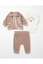 3-Piece Floral Embroidered Baby Girl Set Velvet 100% Cotton Printed Bodysuit 0-3 Months 3-6 Months 6-9 9-12 Months Newborn Baby Set Jacket+Pants+Bodysuit 100% Cotton Winter Baby 3-Piece Set