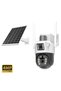 Solar Powered Outdoor WiFi Security Camera – Dual Lens 360° PTZ CCTV with Night Vision Motion Detec