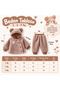 Baby Girl Teddy Bear Hooded Plush Welsoft 2-Piece Set – Soft Winter Cardigan and Pants 3-6-9 Months - 4