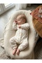 Baby Girl and Boy Jumpsuit 100% Cotton Carrot Patterned Snap Fastener Without Booties Flexible Comfortable Daily White Jumpsuit - 4