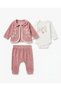 3-Piece Floral Embroidered Baby Girl Set Velvet 100% Cotton Printed Bodysuit 0-3 Months 3-6 Months 6-9 9-12 Months Newborn Baby Set Jacket+Pants+Bodysuit 100% Cotton Winter Baby 3-Piece Set