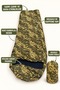 Camouflage Patterned Sleeping Bag Khaki with Carry Bag Camping Outdoor Use - 4