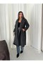 Women's Double-Breasted Collar Belted Waist Tie Buttoned Oversize Winter Long Cashmere Coat - 7