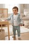 3-Piece Teddy Bear Embroidered Baby Boy Set Welsoft Plush 100% Cotton Printed Bodysuit 0-3 Months 3-6 Months 6-9 9-12 Months Newborn Baby Set Jacket+Pants+Body 100% Cotton Winter Baby 3-Piece Set - 3